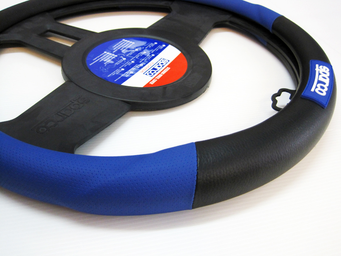 หุ้มพวงมาลัย Sparco หนังดำ-น้ำเงิน New *หมด*