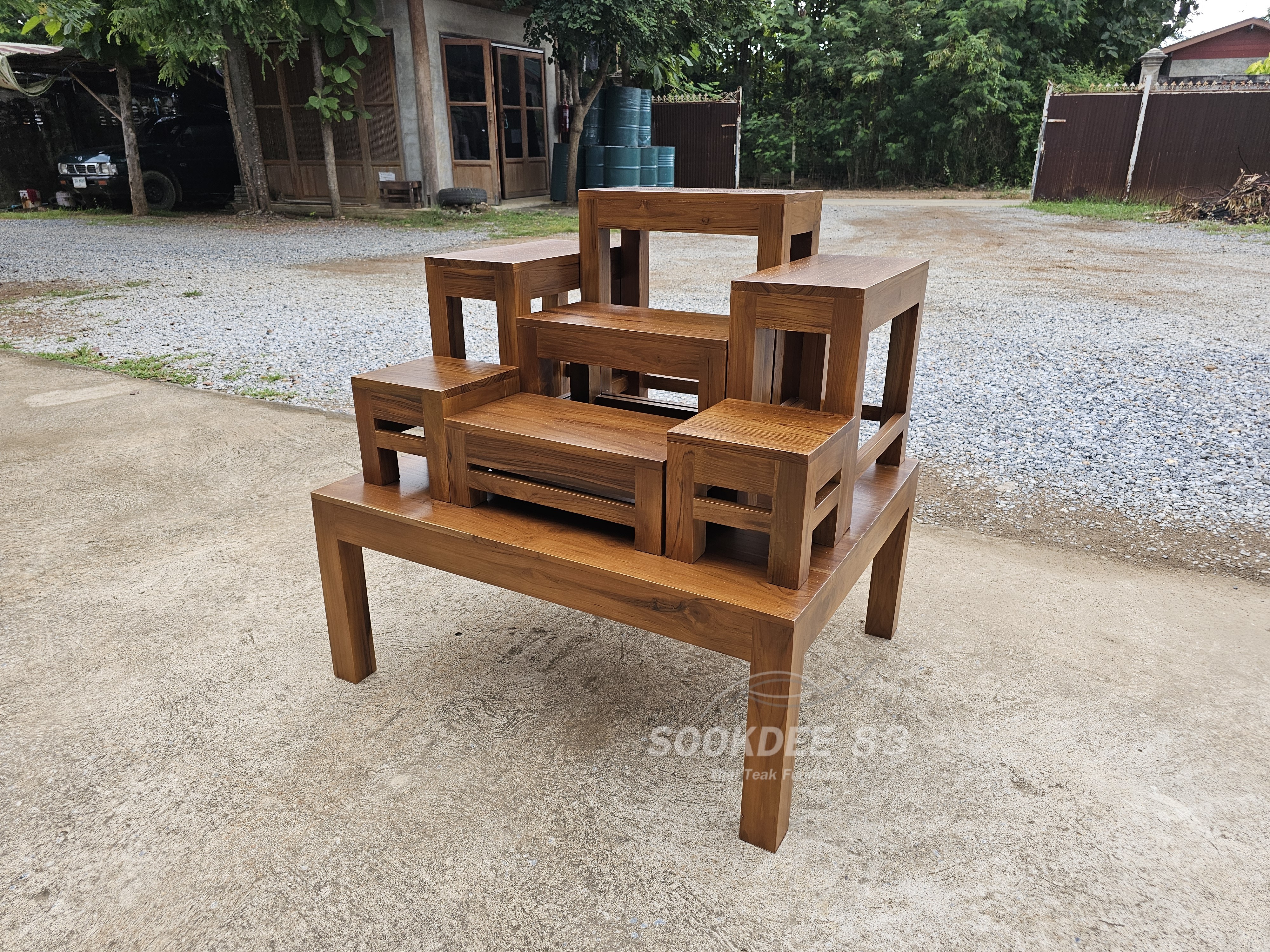 โต๊ะหมู่ 7 x 9 เรียบ ขาตรง