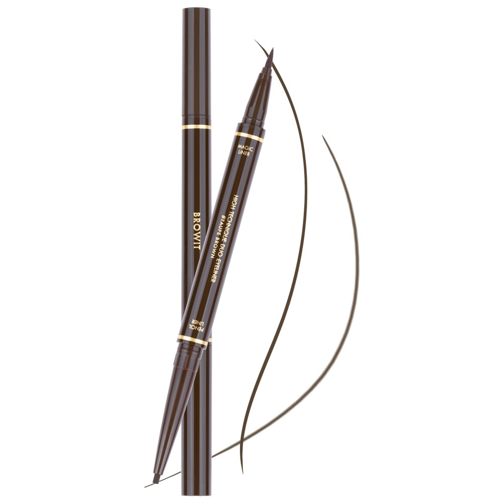 Browit ByNongchat High Tech Liner 0.45ML+0.08G #TAUPE BROWN อายไลเนอร์ บราวอิท น้องฉัตร ไฮเทคนิคดูโอ้อายไลน์เนอร์ 0.45ML+0.08G อายไลน์เนอร์ 2 หัวในแท่งเดียว สีโทปบราวน์