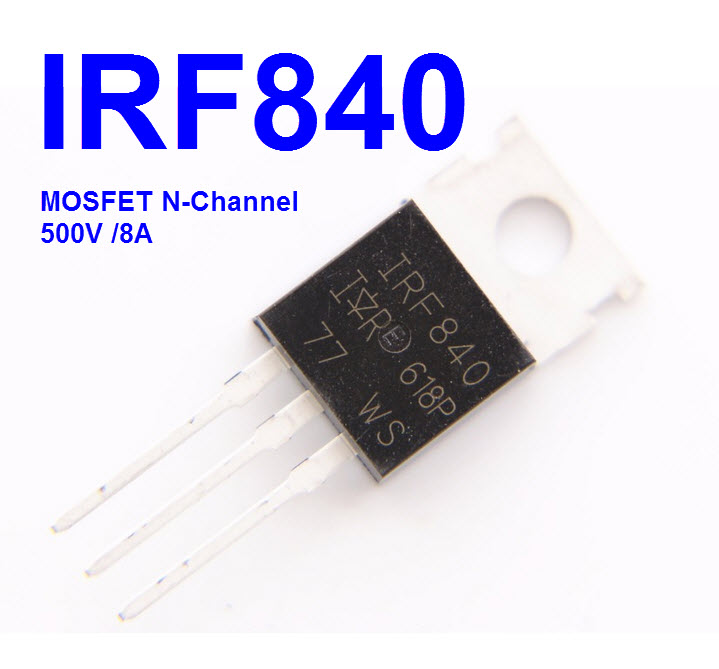 IRF840 (TO-220) MOSFET N-Channel 8A/500V,125W Rds(on) 0.85Ω Max