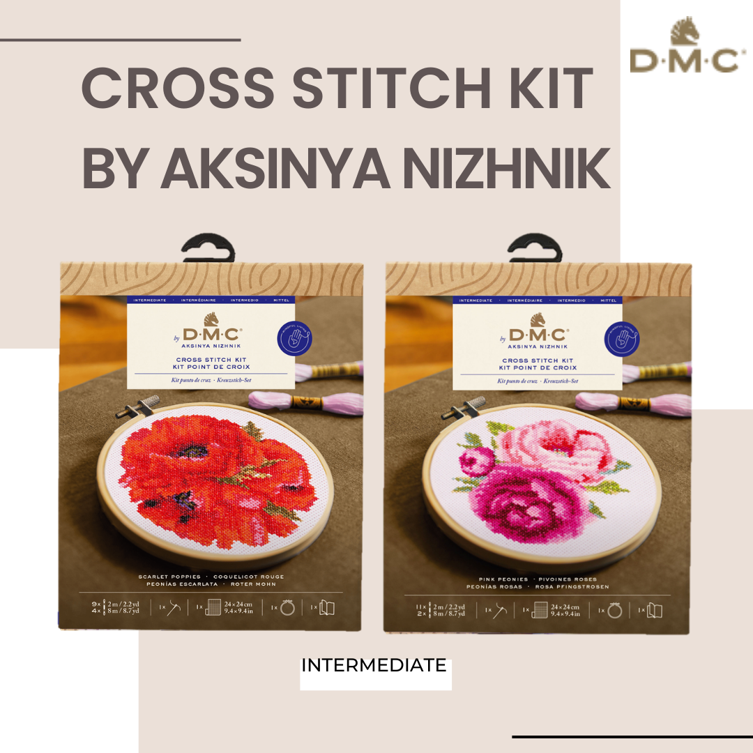 DMC Cross Stitch Kit The Designer Collection ชุดปักครอสติสลายดอกไม้ โดย Aksinya Nizhnik