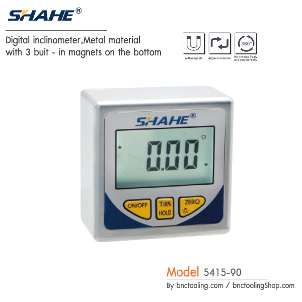 SHAHE,Digital inclinometer,Metal material with 3 buit - in magnets on the bottom ,5415-90