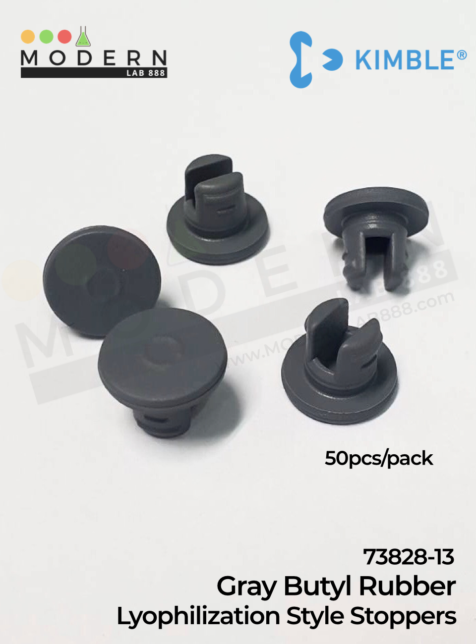Gray Butyl Rubber Lyophilization Style Stoppers 50ชิ้น/แพ็ค