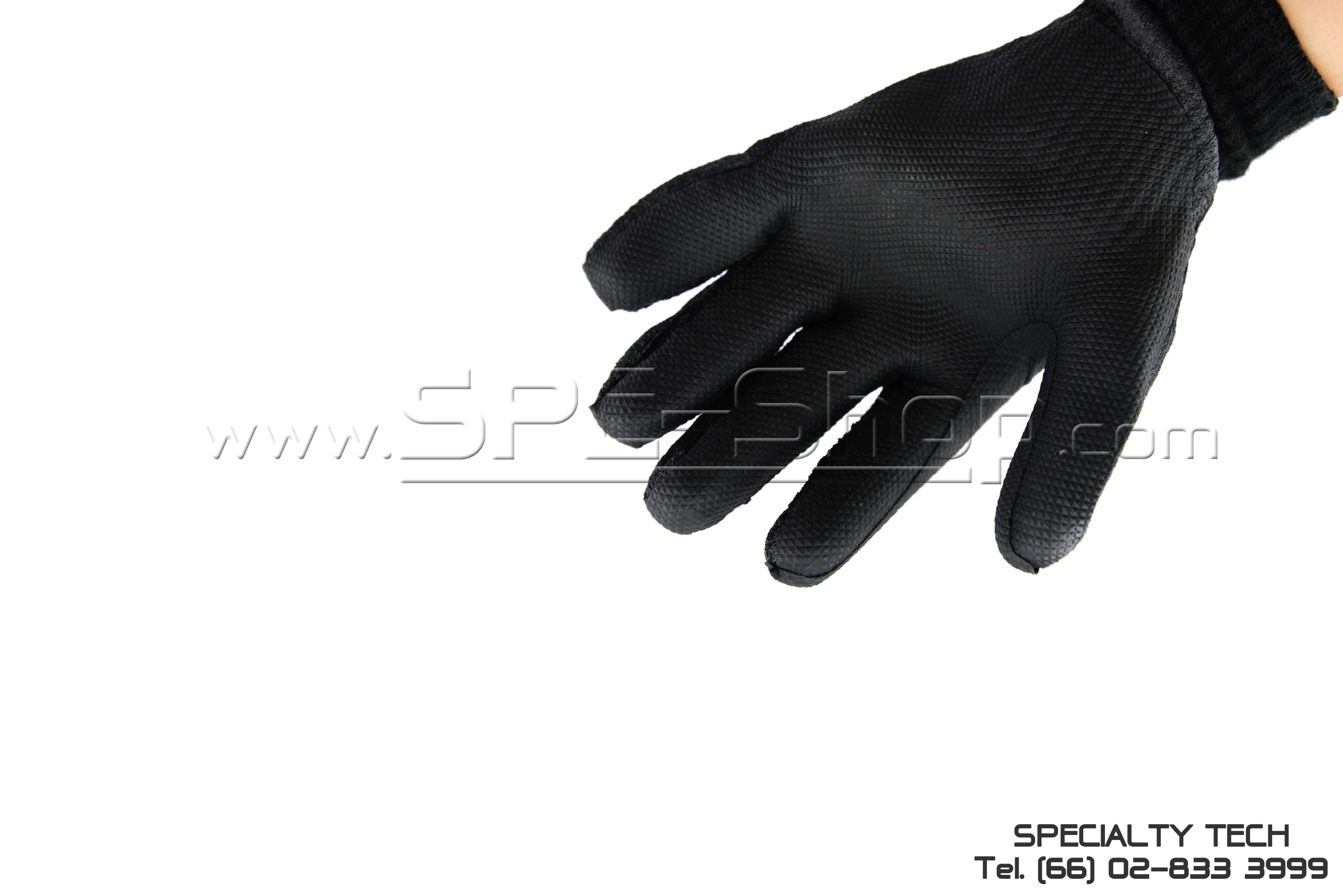 Solid Rubber Palm Coated ถุงมือถักเซฟตี้เคลือบยาง 0.85 MM สีดำ