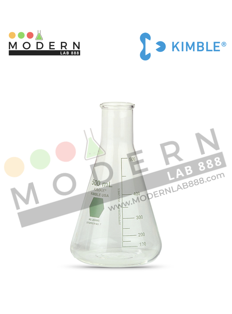 500ml. ขวดรูปชมพู่ปากแคบหลากสี / 500ml. Colorware Narrow Mouth Erlenmeyer Flasks