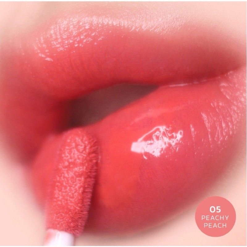 Sasi x BT21 Shining Star Glassy Tint 3g. #05 Peachy Peach ลิปทินท์ ศศิ ชายนิ่ง สตาร์ กลาสซี่ ทินท์ ลิปศศิ ลิปทินท์เนื้อกึ่งกลอส ฉ่ำวาว ขนาด 3 กรัม สี 05 Peachy Peach