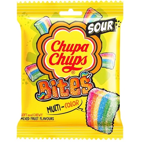 Chupa Chups Sour Bites 90g. จูปา จุ๊ปส์ เยลลี่ ผลไม้รวม รสเปรี้ยว ขนาด 90 กรัม