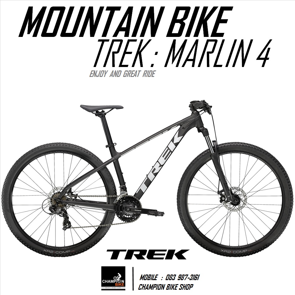 จักรยานเสือภูเขา TREK MARLIN 4 DISC MOUNTAIN BIKE - 2022 สีดำด้าน-ขาว