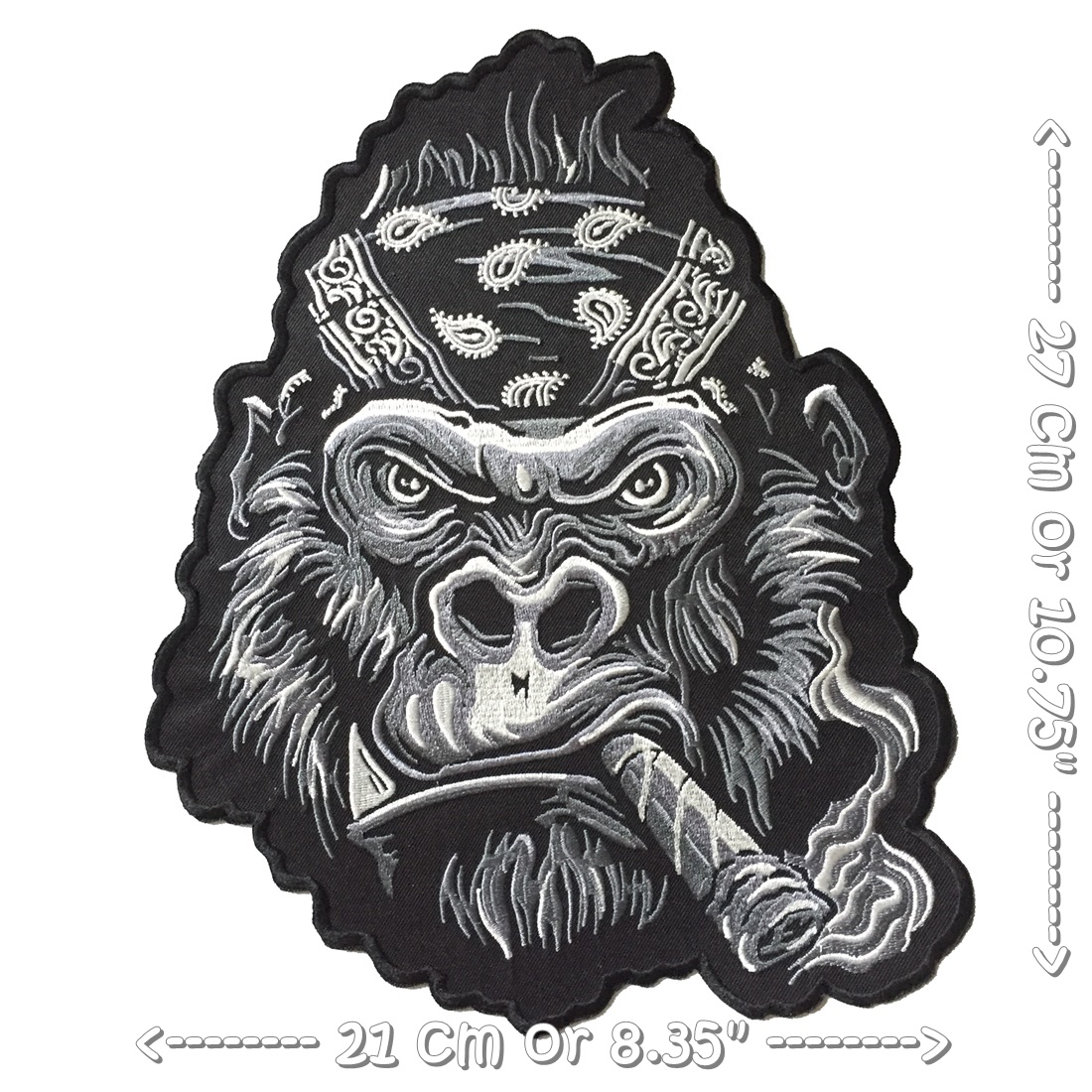 ลิง นักเลง ไบค์เกอร์ ตัวรีดติดเสื้อ อาร์มรีด อาร์มปัก ตกแต่งเสื้อผ้า หมวก กระเป๋า แจ๊คเก็ตยีนส์ Embroidered Iron on Patch ขนาดใหญ่