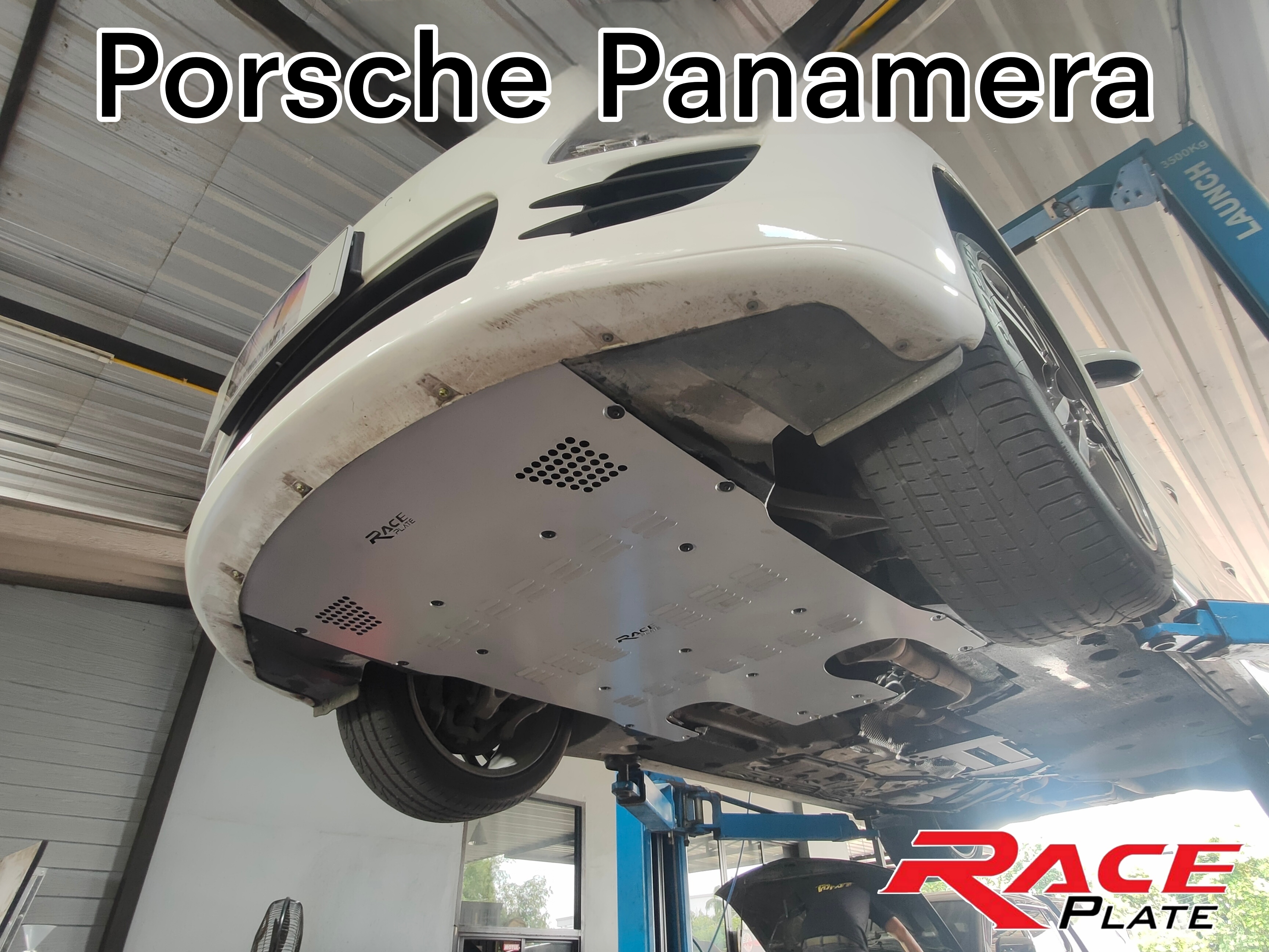 แผ่นปิดใต้ห้องเครื่องอลูมิเนียม Porche Panamera Raceplate_Undertray