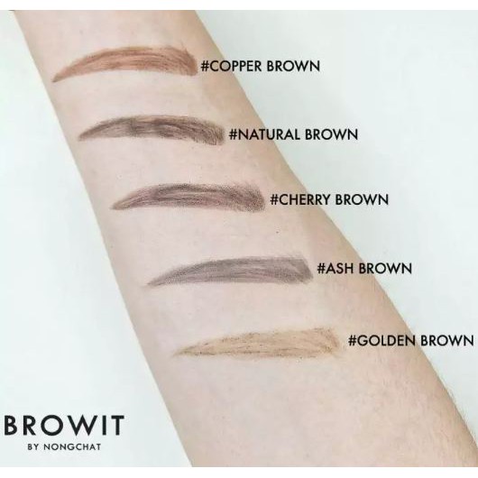Browit by NongChat Pro Slim Brow Pencil 0.06g #GOLDEN BROWN บราวอิท บาย น้องฉัตร ดินสอเขียนคิ้ว สี Golden Brow -สีน้ำตาลทอง มาพร้อมแปรงปัดคิ้วที่ขนนุ่ม 6 มิติ