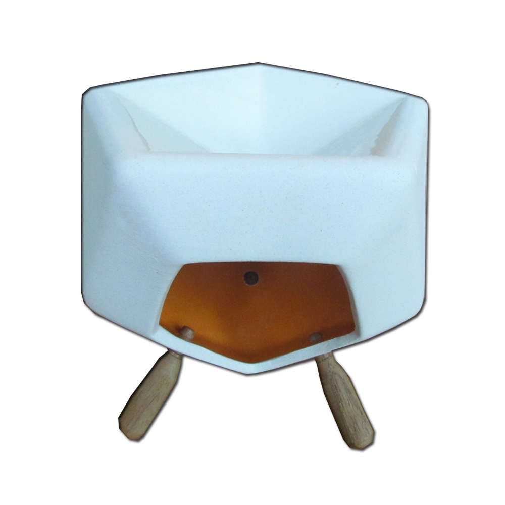SenOdos เตาเผาน้ำมันหอมระเหย เซรามิค รูปทรงเหลี่ยม (สีส้ม)/ Handmade Ceramic Essential Oil Burner (Angular Shape)