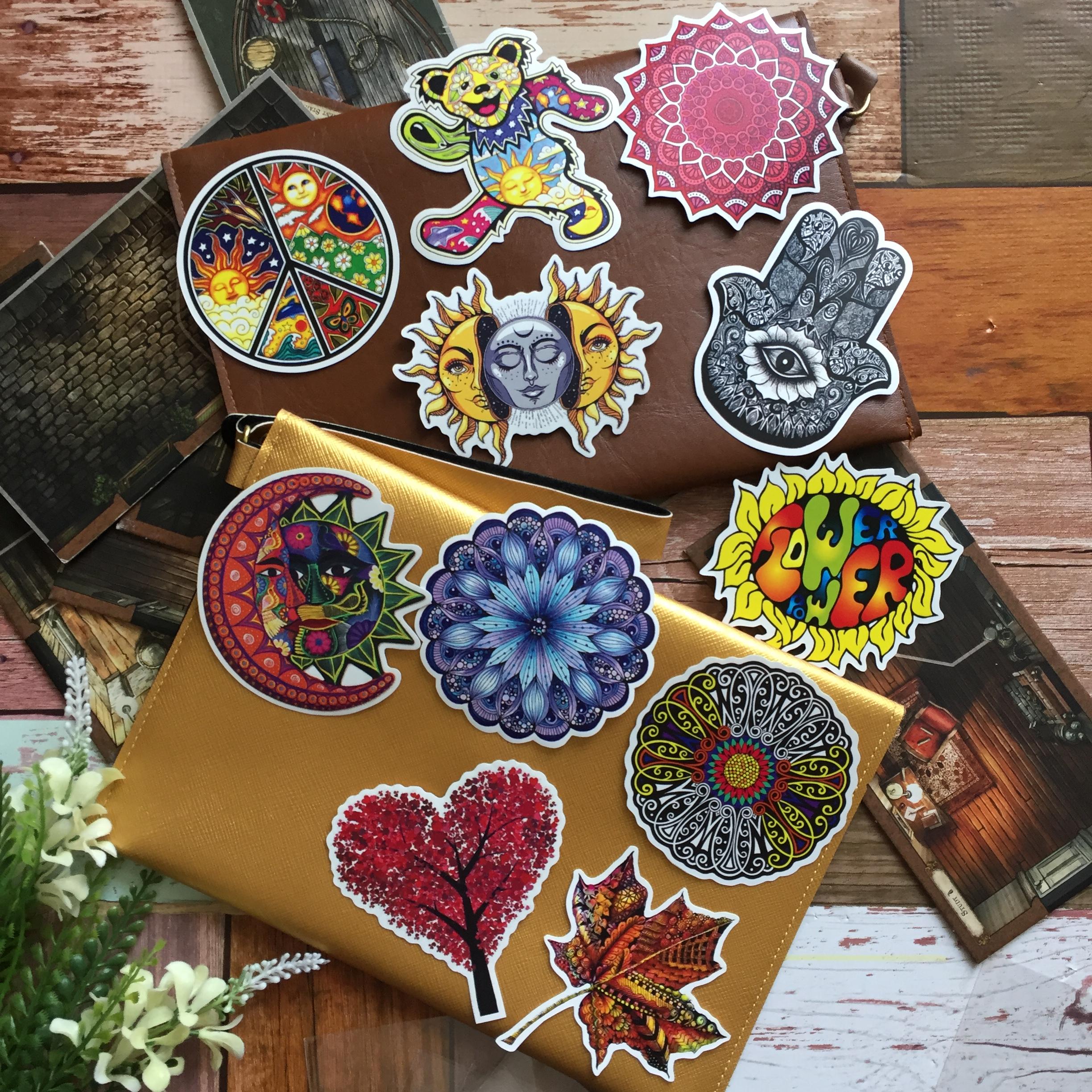 ลายฮิป ยิปซี สติกเกอร์ เคลือบกันน้ำ ติดกระเป๋าเดินทาง มอเตอร์ไซด์ Laptop เคสโทรศัพท์ กระบอกน้ำ Waterproof Decal Sticker