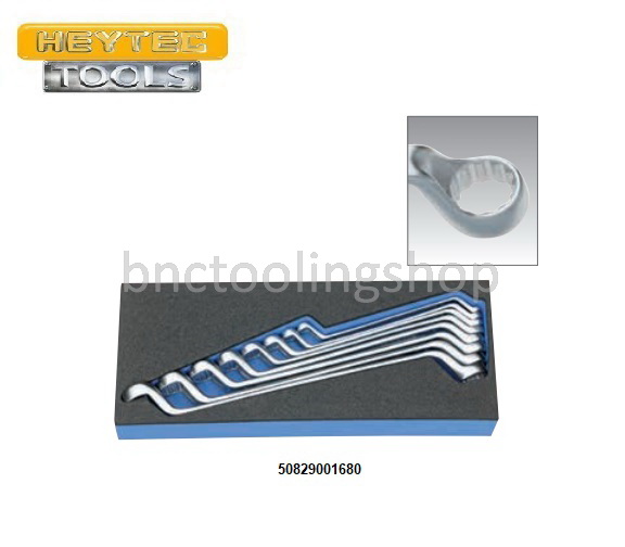 ชุดประแจแหวนสองหัวพร้อมถาด 8ชิ้น,Double Ended Ring Wrench Set 8pcs Deep offset Profile saver ,HEYTEC,50829001680