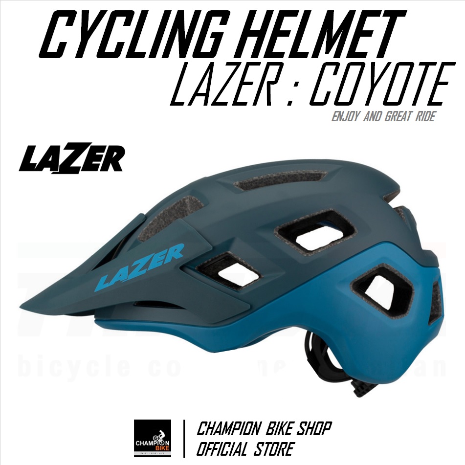 หมวกจักรยาน LAZER : COYOTE MTB BIKE HELMET สีน้ำเงินเข้มด้าน