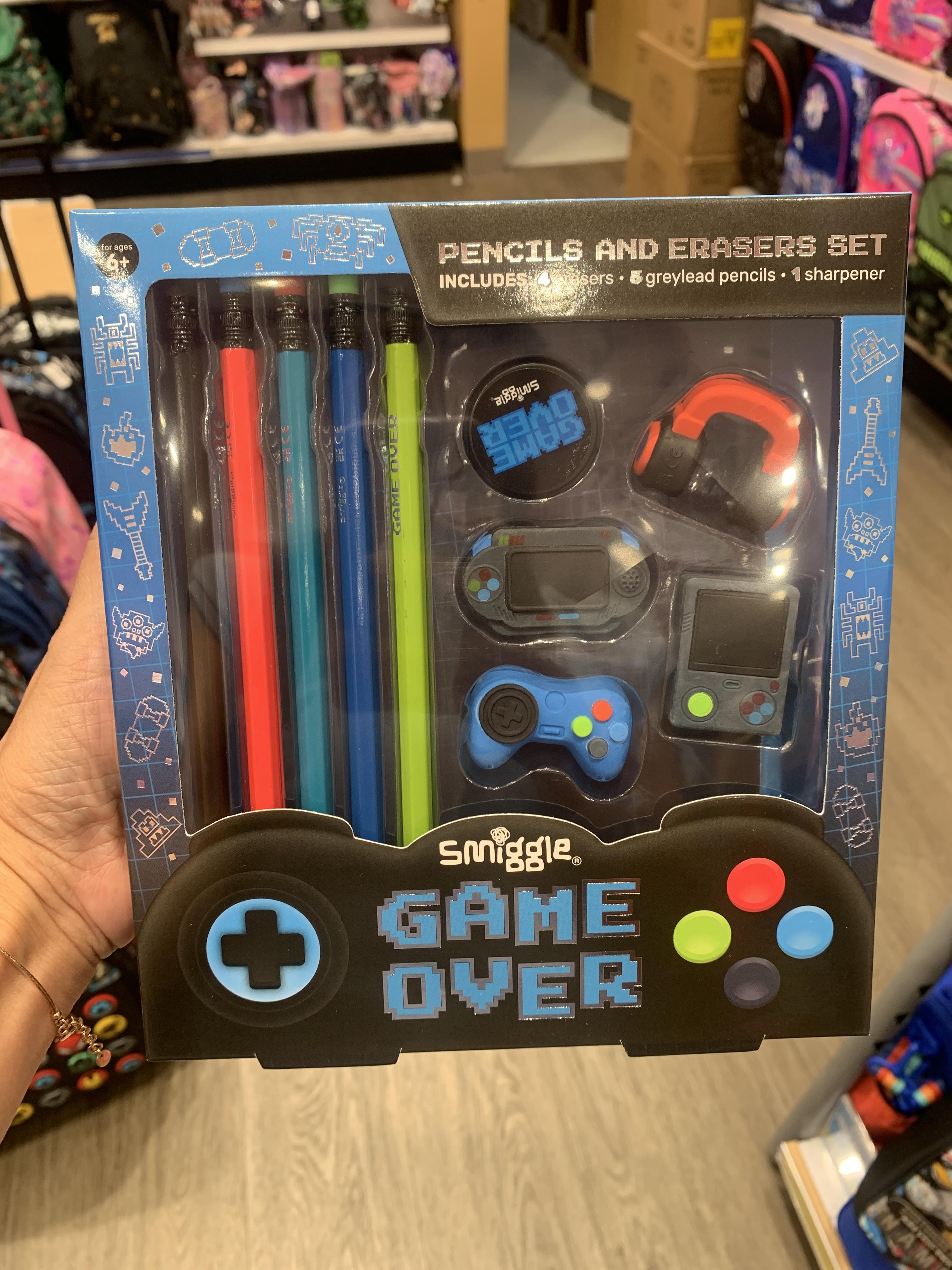 เซ็ตดินสอ ยางลบ Smiggle pencil and eraser set - เกมส์