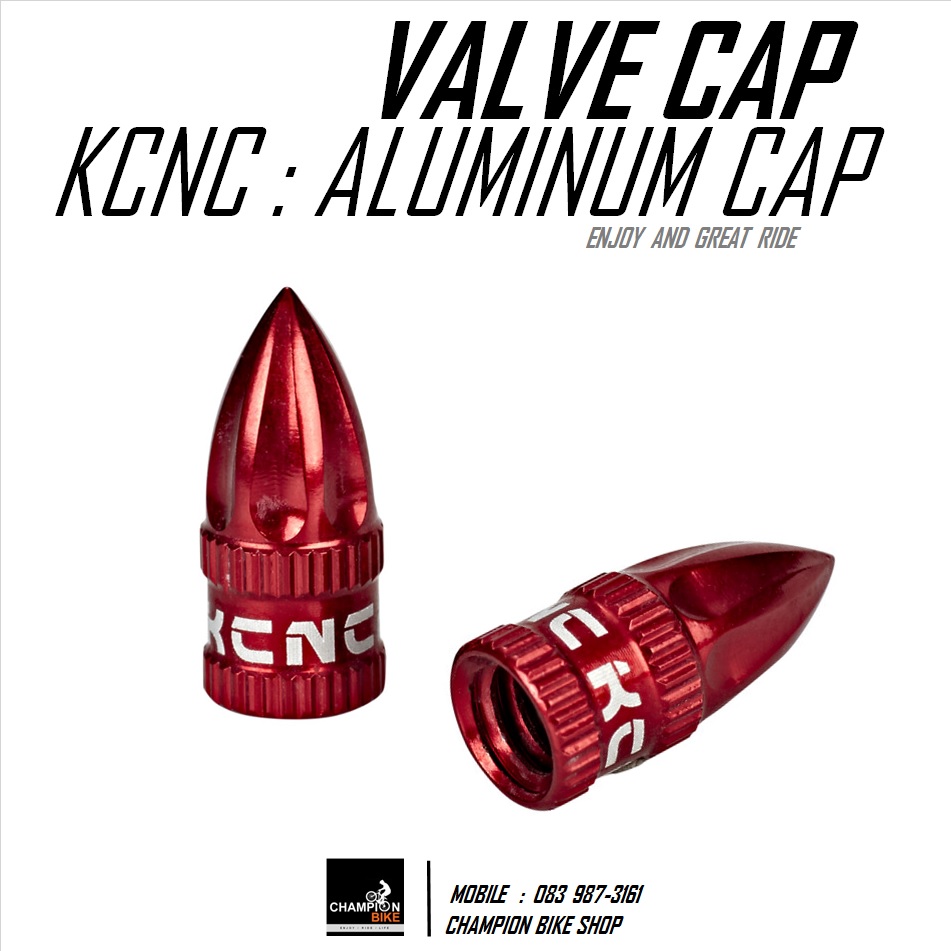 ฝาปิดจุกลมยางในจักรยาน วาล์วเล็ก KCNC : ALUMINIUM PRESTA VALVE CAP สีแดง