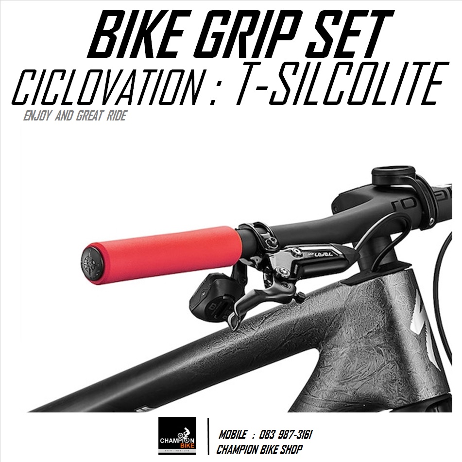 ปลอกแฮนด์ซิลิโคน เกรดคุณภาพ CICLOVATION : TRAIL SILCOLITE BIKE GRIP สีแดง