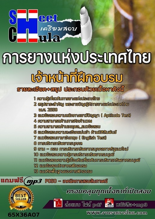 เเนวข้อสอบเจ้าหน้าที่ฝึกอบรม การยางแห่งประเทศไทย (กยท.) 2565