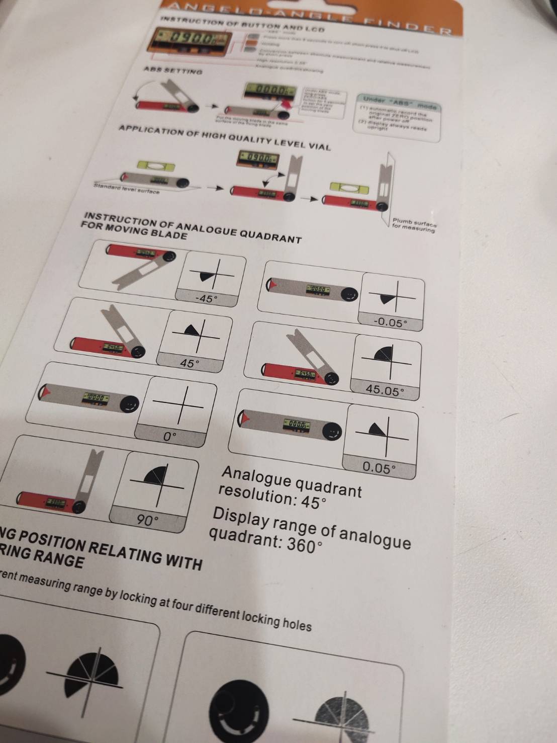 ใบวัดมุมดิจิตอล,Angle Finder, Digital Angle Finder Gauge Protractor Meter Bubble Spirit Level 360 degree,Digital Protractor,