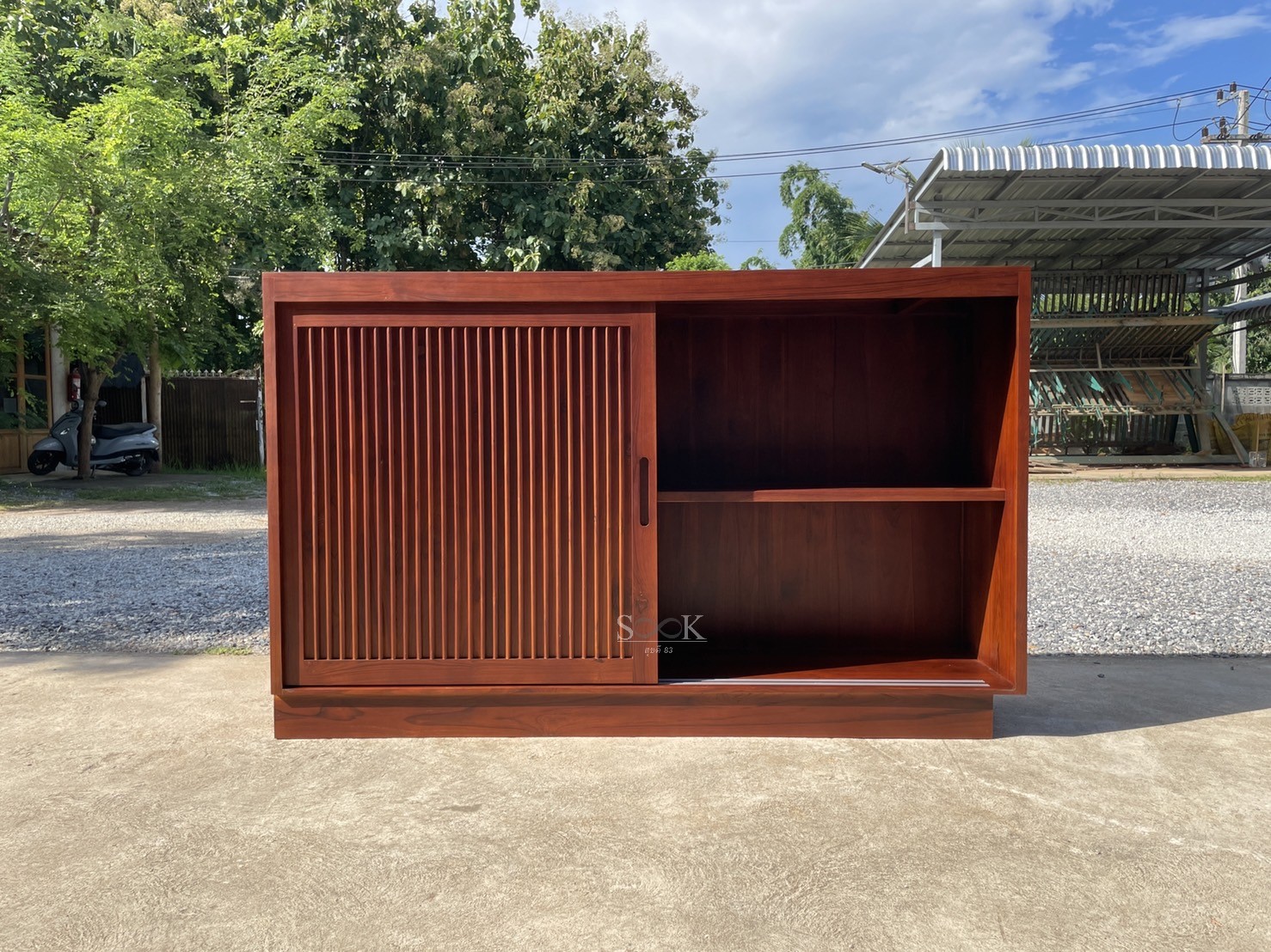 เคาน์เตอร์โมเดร์นบานซี่สไลด์ (สีสัก)