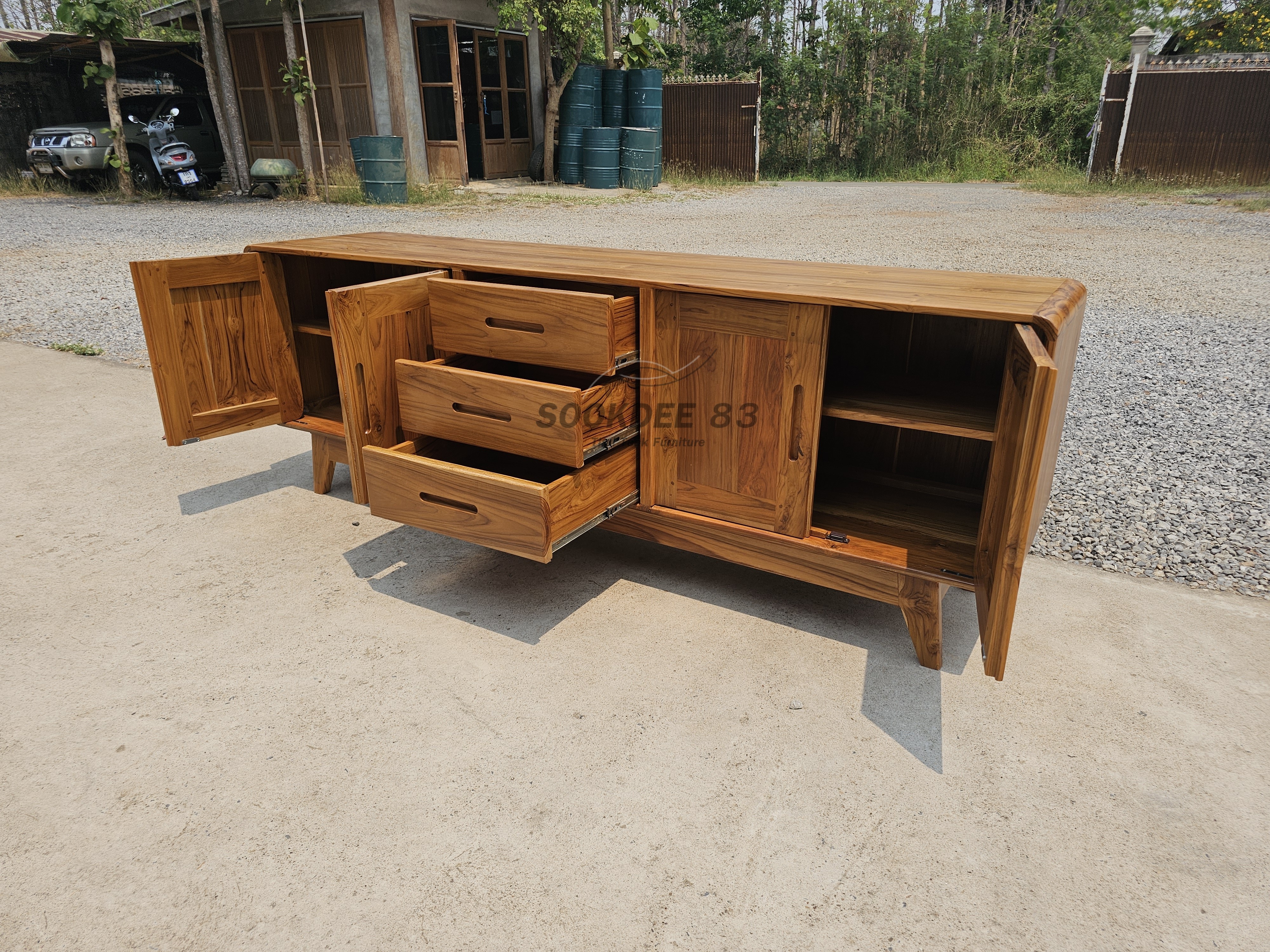 ชั้นวางทีวีบานเรียบ