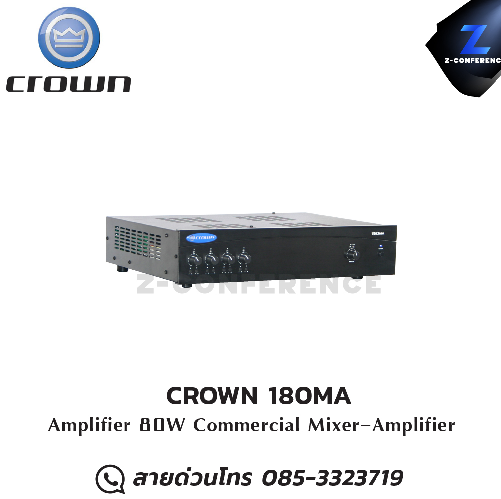 CROWN 180MA MIXER Power Amplifier 80W มิกเซอร์ , mixer , มิกเครื่องเสียง , มิกเซอร์ดิจิตอล , มิ๊กดิจิตอล , แอมป์ , amplifier, power amp, power amplifier