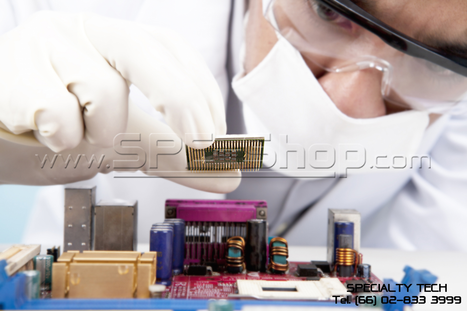 ถุงมือไนไตรสีขาว Cleanroom class 100 (White Nitrile Glove)