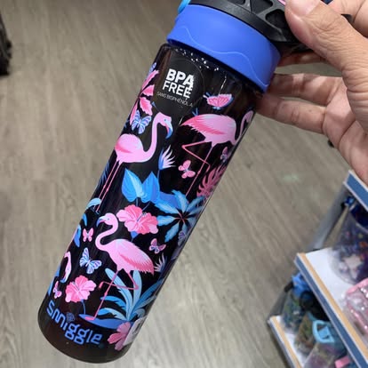 กระติกน้ำ กดเปิด+ยกดื่ม Smiggle Lid-ฟลามิงโก