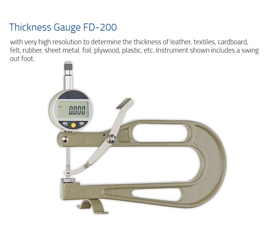 Schmidt,Thickness Gauge,Digital Thickness Gauge,FD Series, Thickness Gauge FD-200,เกจวัดความหนาดิจิตอล,Digital Thickness Gauge Depth 200 mm Rang 0-12.5(0.001mm),