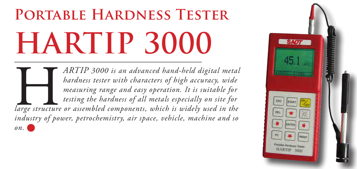 Portable Hardness Tester, Sino Age Development Technology (SADT), HARTIP3000 portable hardness tester,เครื่องวัดค่าความแข็ง,