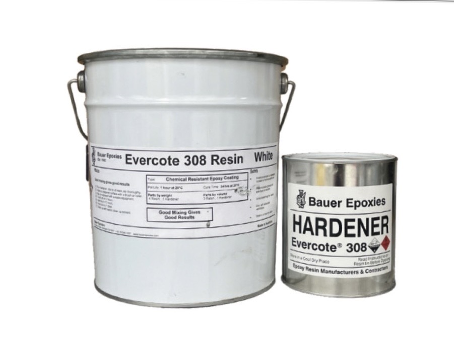 EPOXY BAUER EVERCOTE 308 อีพ็อกซี่ฟู้ดเกรดสำหรับเคลือบผิวโลหะและคอนกรีต