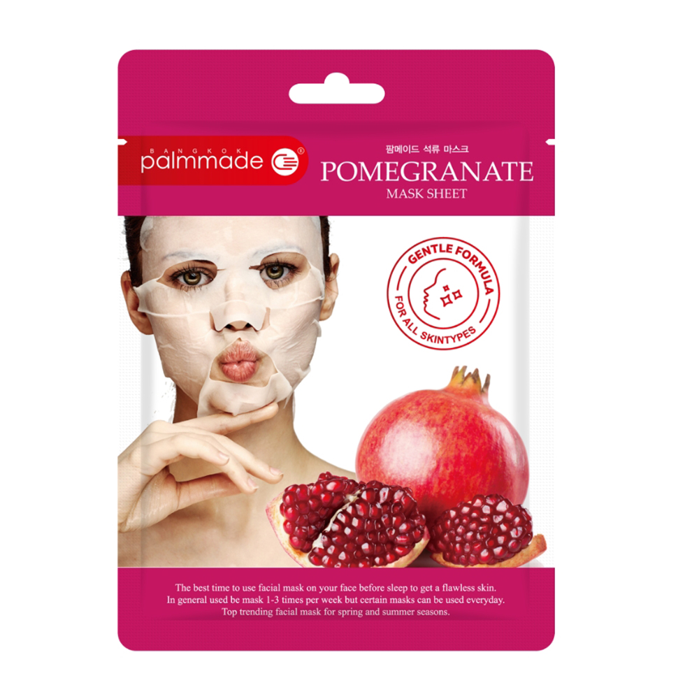 ปาล์มเมด พอมแกรนนิท มาส์ก ชีท (12 ชิ้น) PALMMADE POMEGRANATE MASK SHEET (12 pcs)