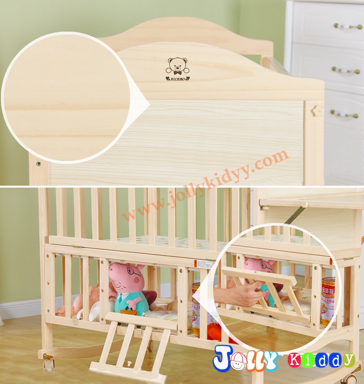 เตียงนอนไม้สำหรับเด็ก ครบชุดแถมเปลไกวเล็ก B10131