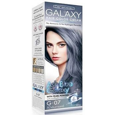 CAREBEAU GALAXY HAIR COLOR CREAM #G07 Ash Blue Galaxy 100 G. ครีมเปลี่ยนสีผมแคร์บิว กาแลคซี่ แฮร์ คัลเลอร์ ครีม 100 g. ไม่มีแอมโมเนีย และ ไฮโดรเจน เปอร์ออกไซด์ G07-สีเทาน้ำเงิน