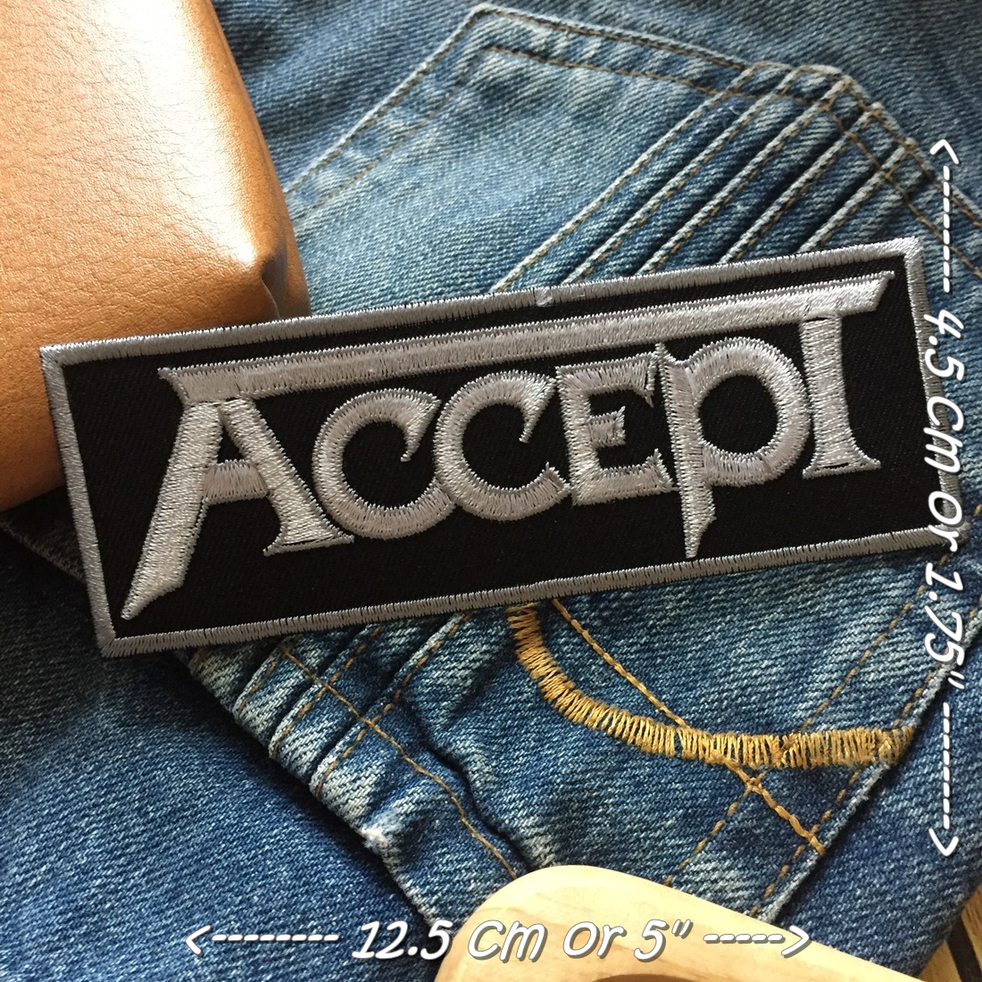 Accept วงดนตรี ร็อค เฮฟวี่เมทัล พังค์ ตัวรีดแบบปัก อาร์มปัก ตัวรีดติดเสื้อ ตัวรีด ติดกระเป๋า ติดหมวก ติดแจ๊คเก็ต Rock Iron on Embroidered Patch