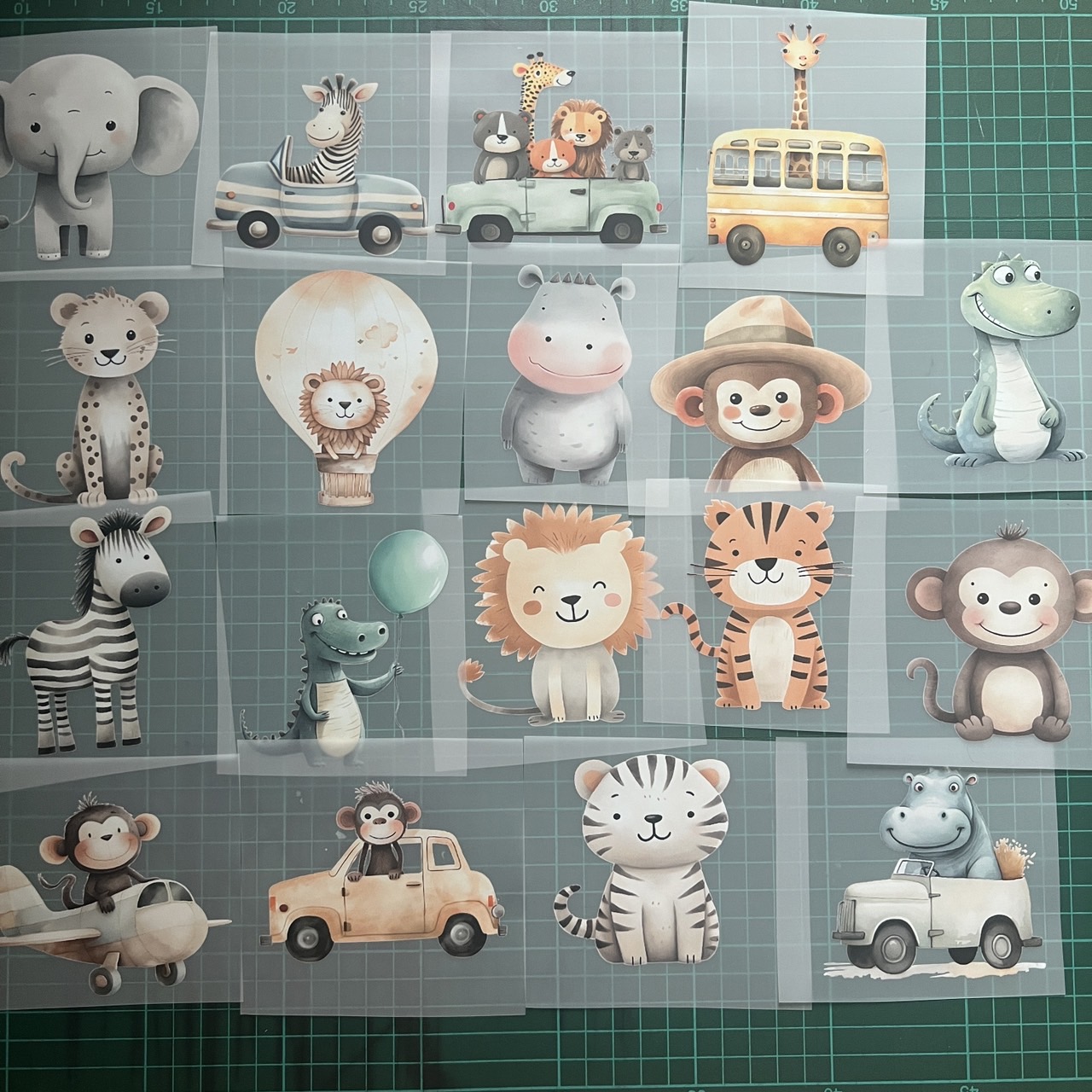 ตัวรีดติดเสื้อ ซาฟารี น่ารัก ฟิลม์รีดร้อน พิมพ์ลาย สติกเกอร์รีดติดเสื้อ สกรีนลาย ฟิลม์ DFT DTF