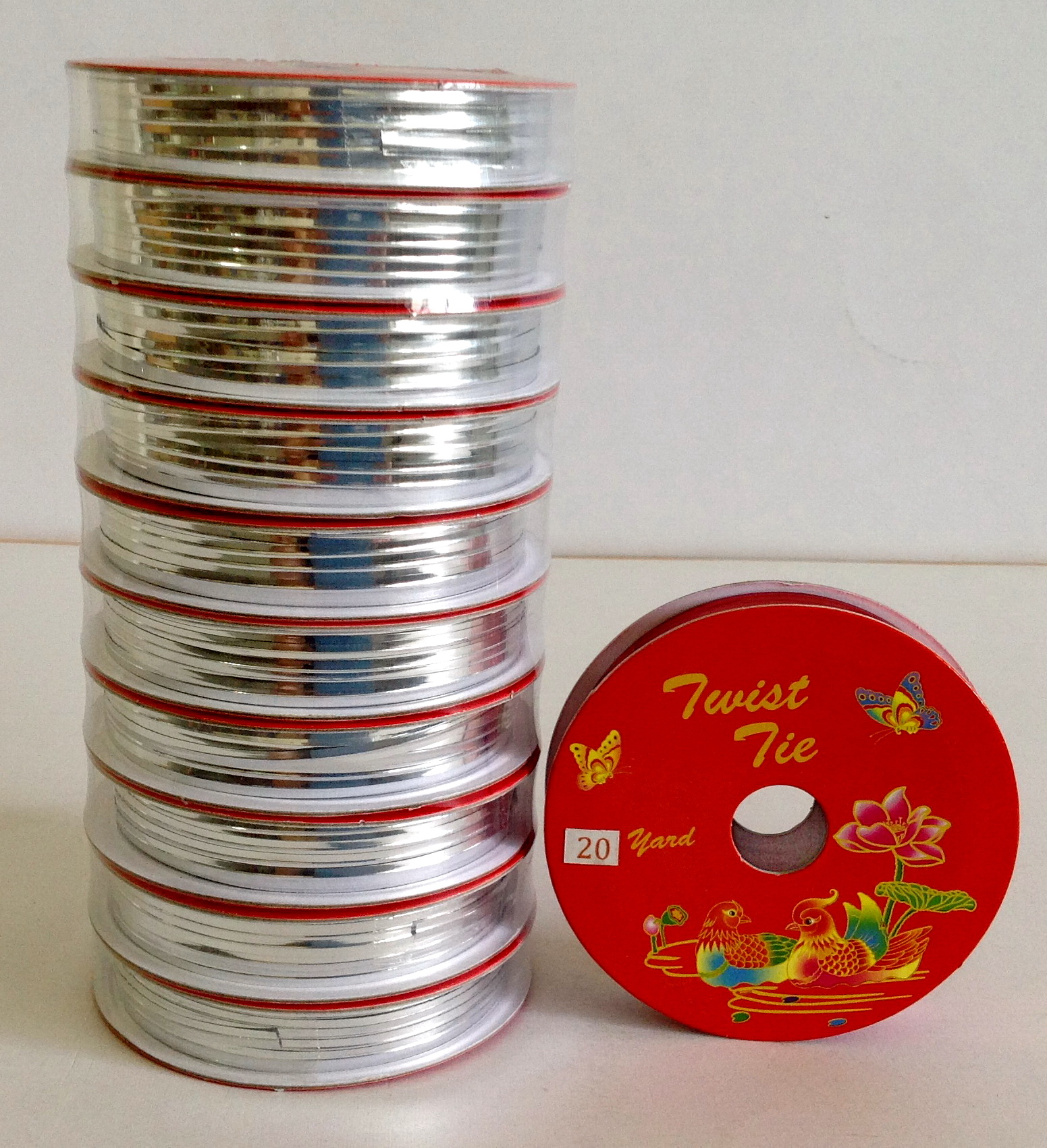 ลวดสี ลวดมัดปากถุง ลวดมัดปากถุงเบเกอรี่ ลวดมัดปากถุงขนม ลวดเบเกอรี่ ริบบิ้นลวด ลวดมัดสินค้า - ยาว 20 Y P&W,P&W TWIST-TIES P&W20Y-07