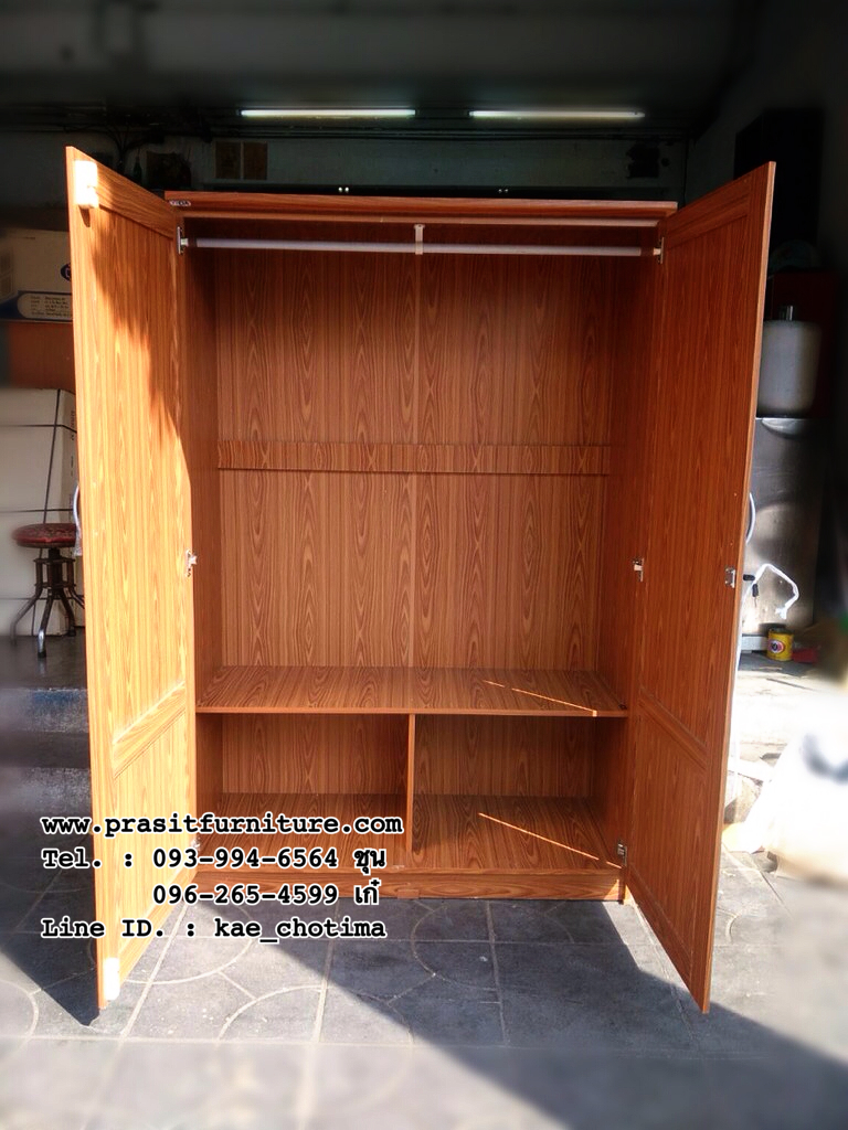 ตู้เสื้อผ้า ขนาด 120 ซม. กระจก 2 บาน รุ่น WR180G2