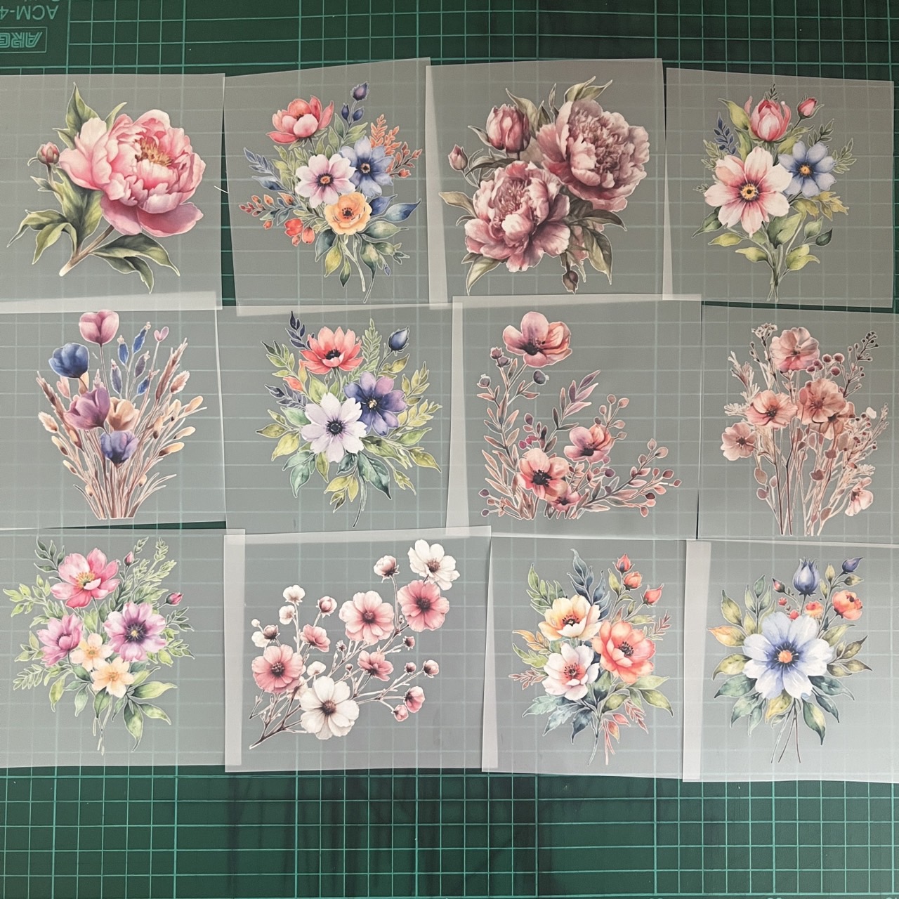 ตัวรีดติดเสื้อ ช่อดอกไม้ สวยหวาน ฟิลม์รีดร้อน พิมพ์ลาย สติกเกอร์รีดติดเสื้อ สกรีนลาย ฟิลม์ DFT DTF