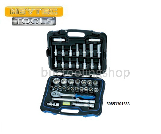 ลูกบ๊อกชุดพร้อมด้ามรู 1/2" x 6เหลี่ยม 39ชิ้น,Socket Set 39pcs,HEYTEC,50853301583