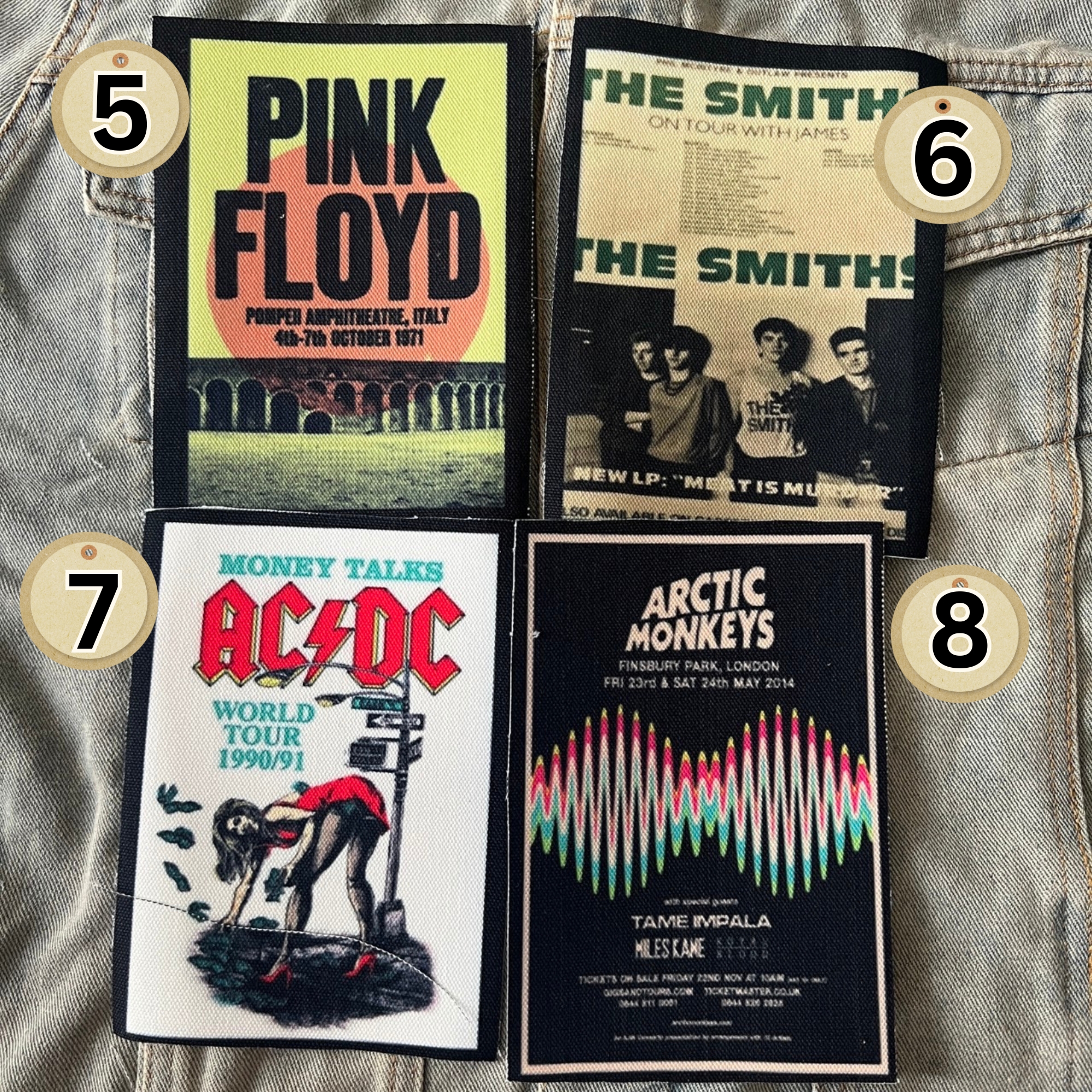 ตัวรีดติดเสื้อ วงดนตรี ร็อค วินเทจ พังค์ ผ้าแคนวาสพิมพ์ลาย ตกแต่งเสื้อผ้า Canvas Iron on Patch