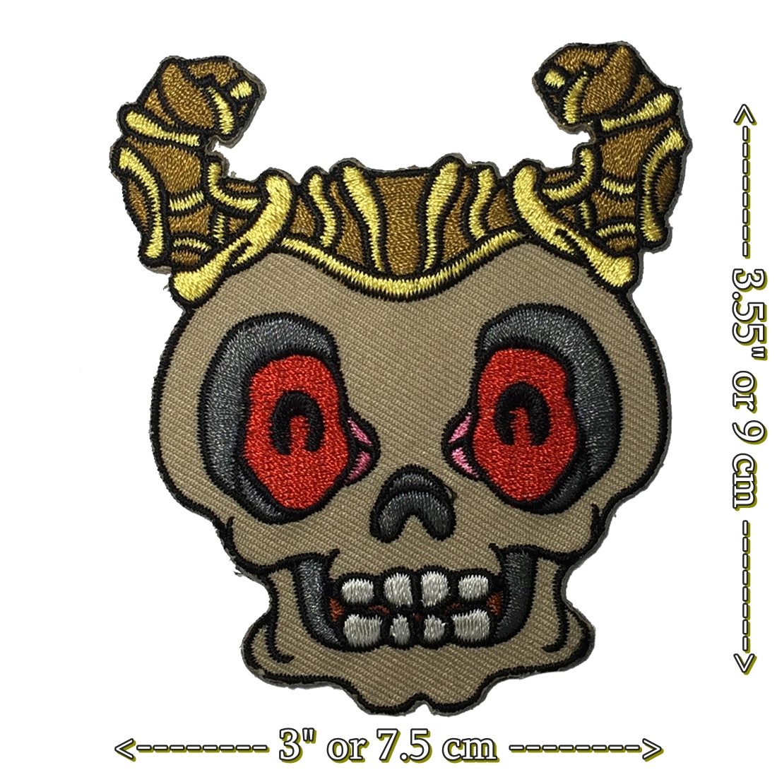 Clearance กะโหลก ปีศาจ ตัวรีดติดเสื้อ อาร์มรีด อาร์มปัก ตกแต่งเสื้อผ้า หมวก กระเป๋า แจ๊คเก็ตยีนส์ Dark Embroidered Iron on Patch