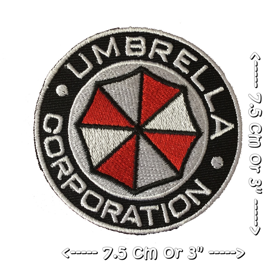 Umbrella Corporation ตัวรีดแบบปัก อาร์มปัก ตัวรีดติดเสื้อ ตัวรีด ติดกระเป๋า ติดหมวก ติดแจ๊คเก็ต Badge Iron on Embroidered Patch