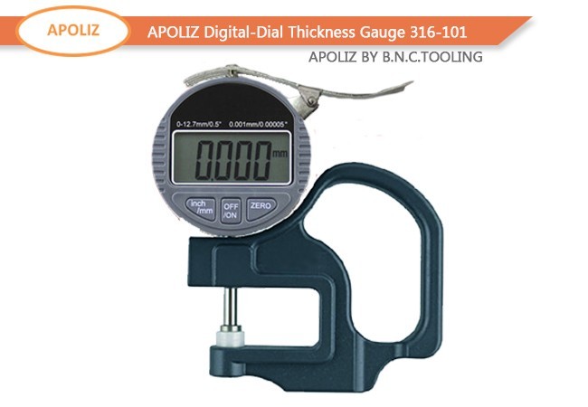 Digital-Dial Thickness Gauge 316-101 ( Apoliz ) เครื่องวัดความหนากระดาษ,ฟิลม์