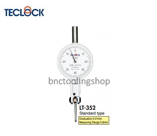 ไดอัลเทสออโต้คลัตช์ขนาด 0.8มิล ความละเอียด 0.01มิล,Auto-Clutch Test Indicators Range 0.8mm Graduation 0.01mm,TECLOCK,LT-352