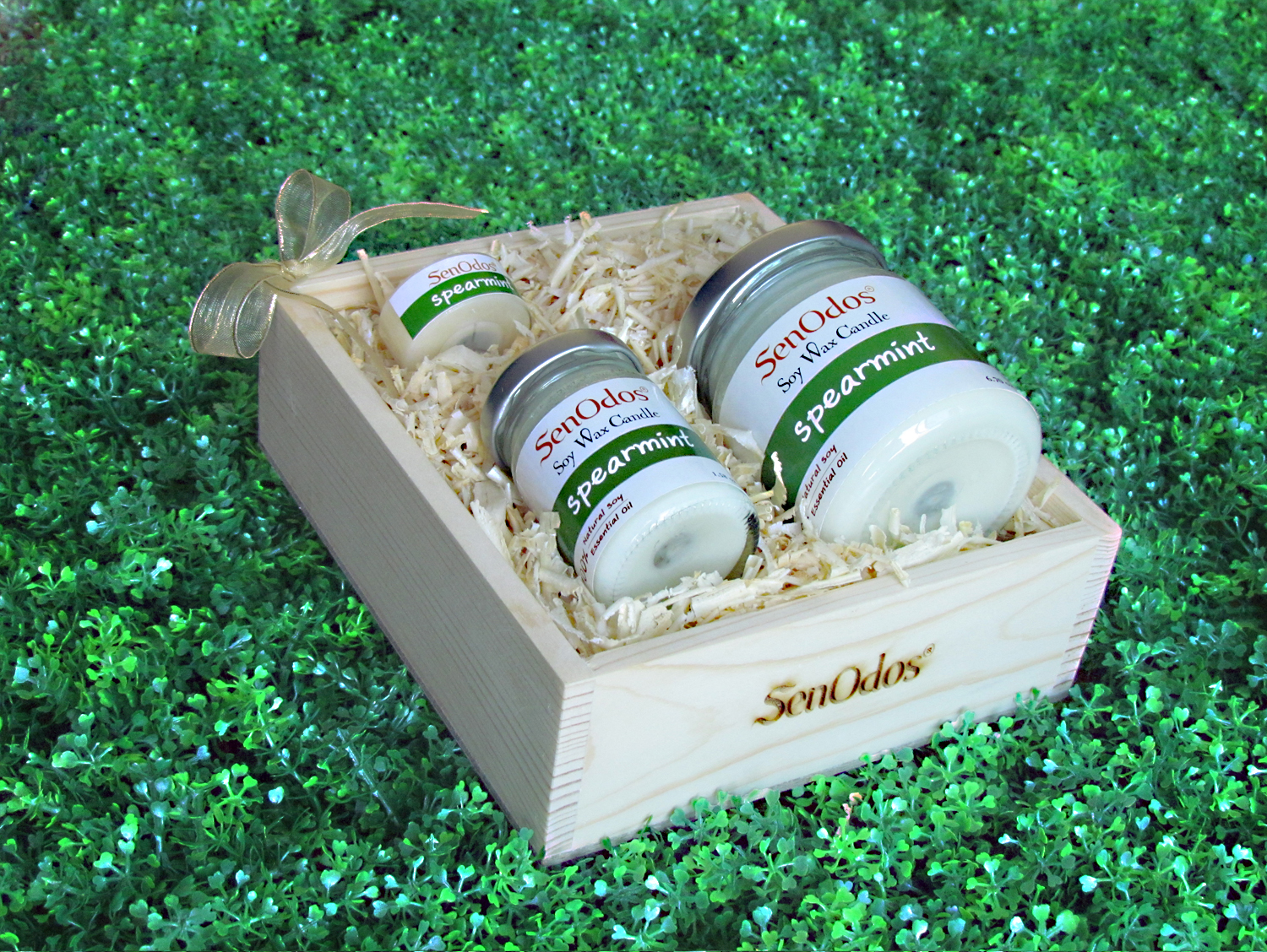 SenOdos Lover Set ชุดของขวัญ ชุดกิ๊ฟเซ็ต Gift Set เทียนหอม อโรม่า Spearmint Scented Soy Candle Aroma Set ชุดเทียนกลิ่นสเปียร์มินต์แท้ บรรจุในกล่องไม้สน รูปทรงเหลี่ยม สวยงาม คุณภาพดี นำเข้าจากนิวซีแลนด์