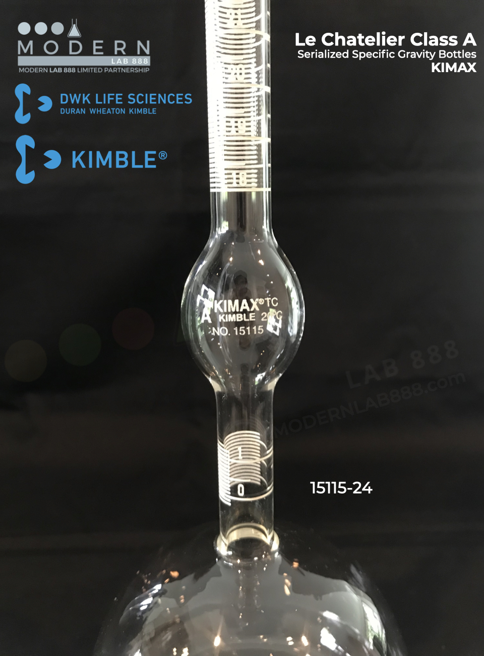Le Chatelier Class A Serialized Specific Gravity Bottles