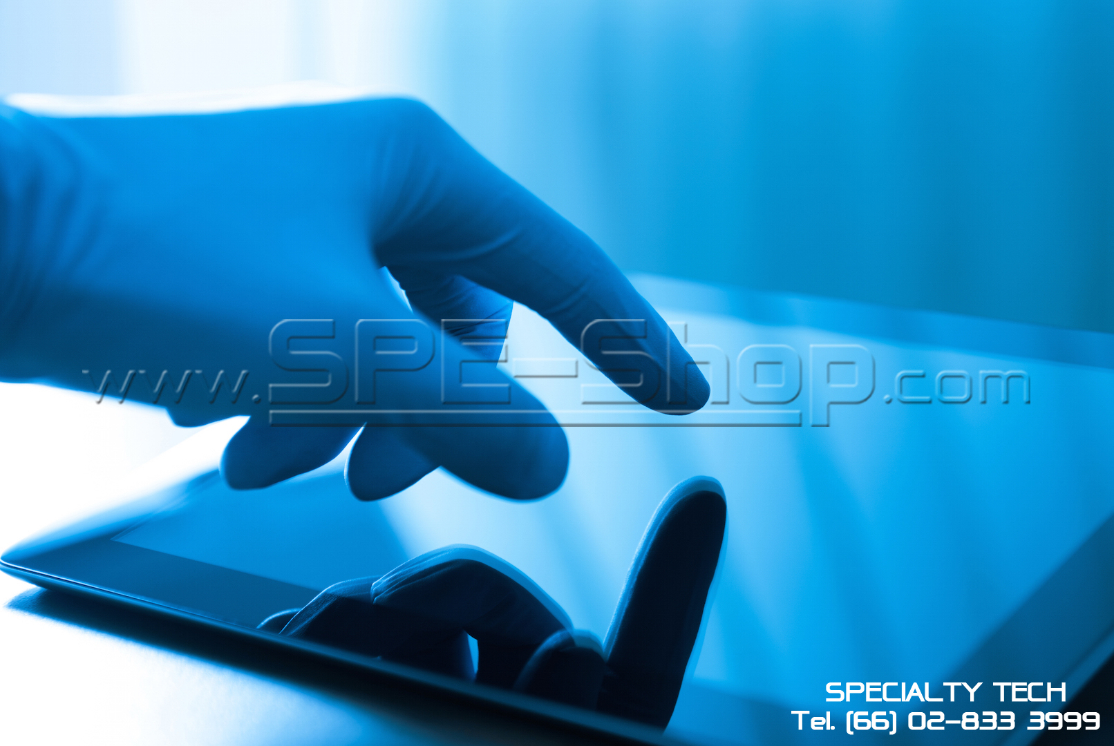 ถุงมือไนไตรสีฟ้า Cleanroom class 100-1,000 (Blue Nitrile Glove)