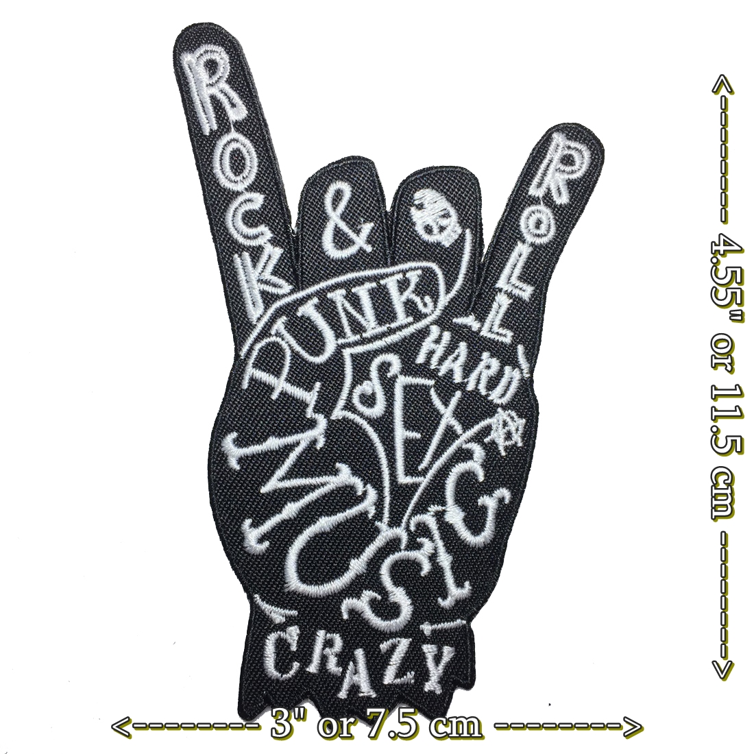 มือร็อค ตัวรีดติดเสื้อ อาร์มรีด อาร์มปัก ตกแต่งเสื้อผ้า หมวก กระเป๋า แจ๊คเก็ตยีนส์ Hipster Embroidered Iron on Patch